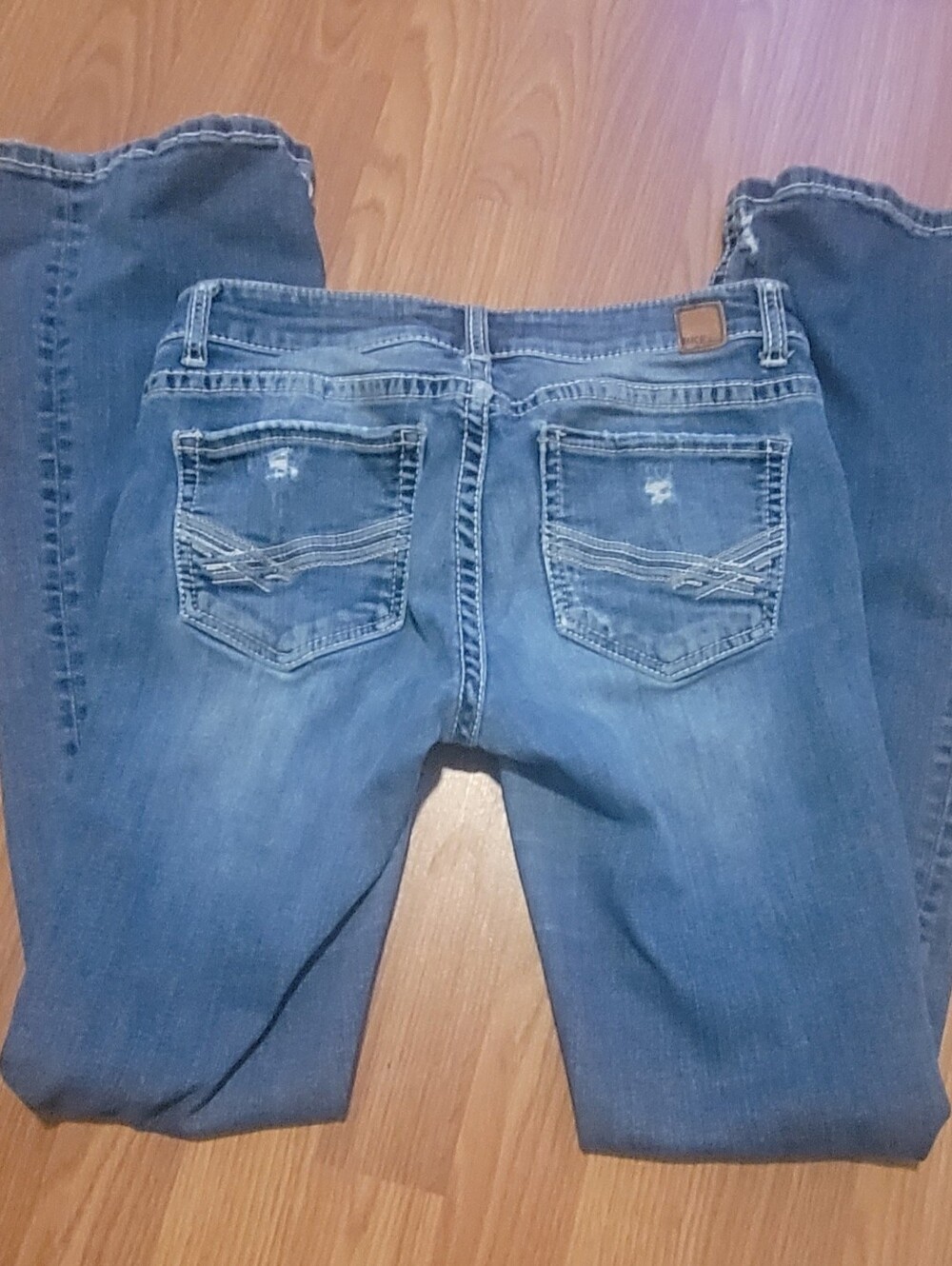 BKE Stella Bootcut Distressed Medium Wash Jeans Size 26 x 33 1/2 Long